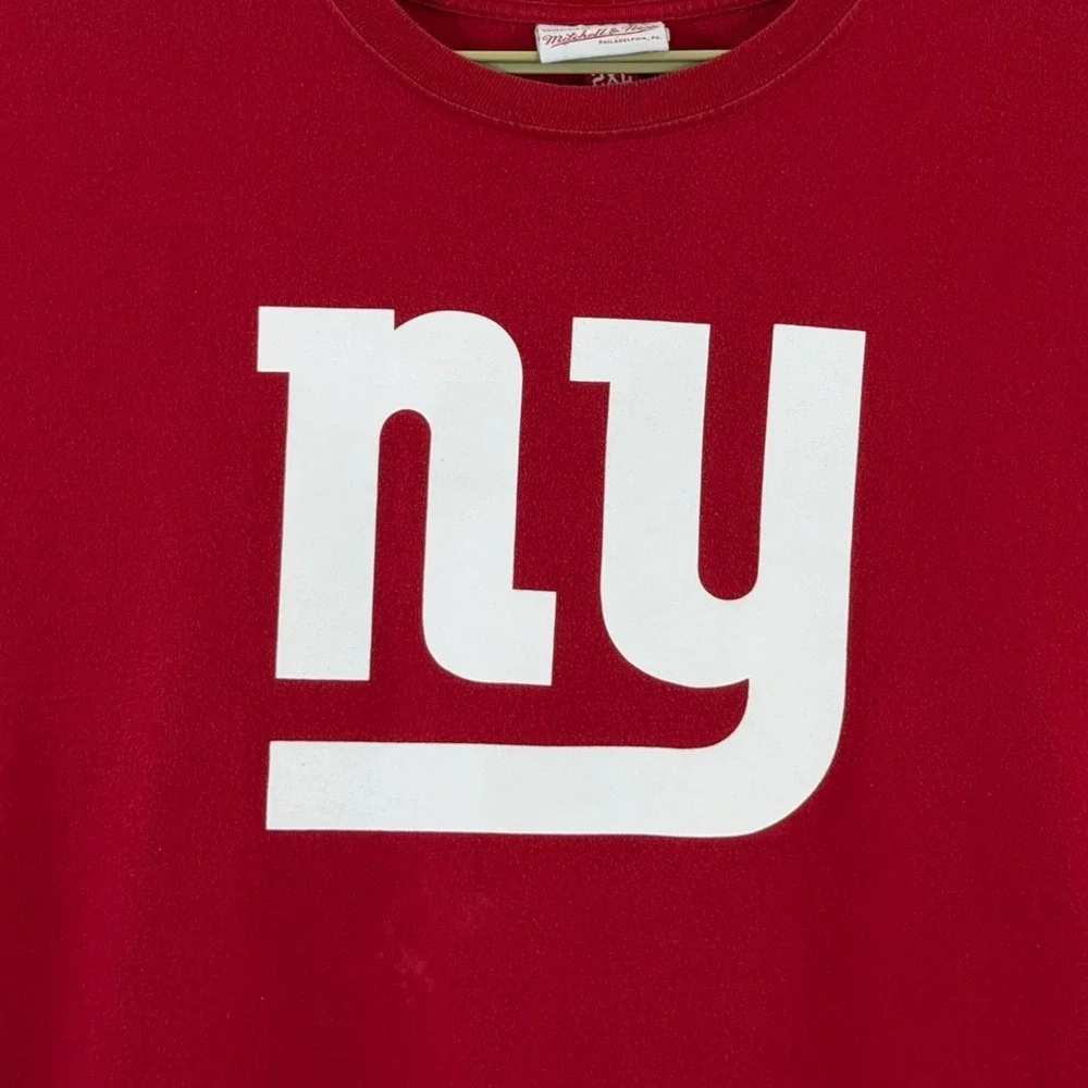 New York Giants Mitchell & Ness Shirt Mens 2XL NFL Throwbacks Big Blue Tee